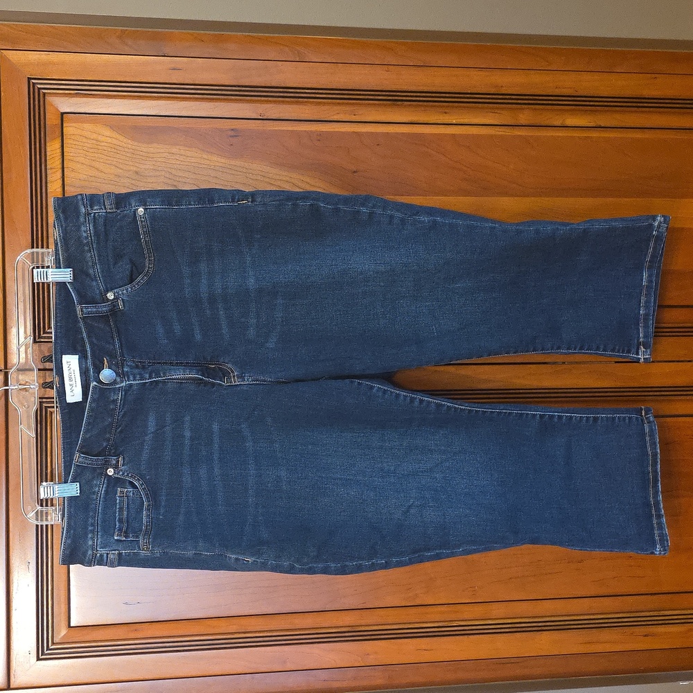 Lane Bryant Womens Plus Size 18 Mid Rise Super Stretch Skinny Pedal Jeans Blue